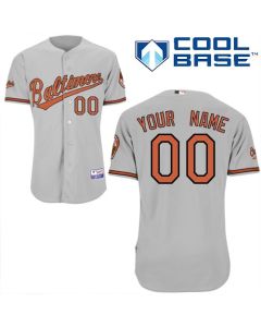Orioles Personalized Authentic Grey MLB Jersey