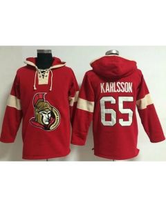 Ottawa Senators #65 Erik Karlsson Red Pullover NHL Hoodie