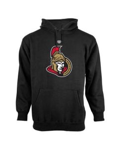 Ottawa Senators Old Time Hockey Big Logo with Crest Pullover Hoodie Black