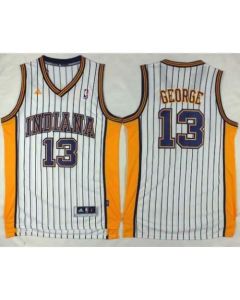 Pacers #13 Paul George White Throwback Stitched NBA Jersey