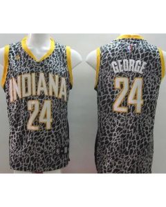 Pacers #24 Paul George Black Crazy Light Stitched NBA Jersey