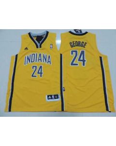Pacers #24 Paul George Yellow Youth Stitched NBA Jersey