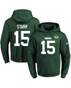 Packers #15 Bart Starr Green Name & Number Pullover NFL Hoodie