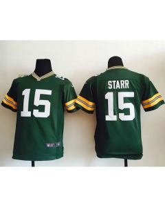 Packers #15 Bart Starr Green Team Color Youth Stitched NFL Elite Jersey