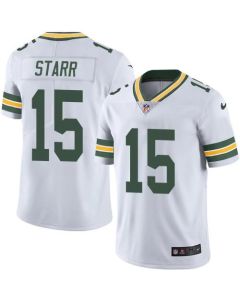 Packers #15 Bart Starr White Men's Stitched NFL Limited Rush Jersey