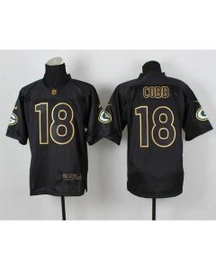 Packers #18 Randall Cobb Black Gold No. Fashion Men's Stitched NFL Elite Jersey
