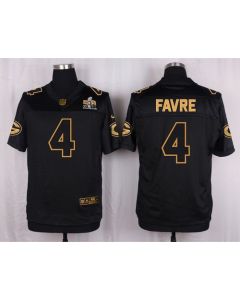 Packers #4 Brett Favre Black Men's Stitched NFL Elite Pro Line Gold Collection Jersey