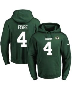 Packers #4 Brett Favre Green Name & Number Pullover NFL Hoodie