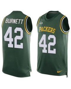Packers #42 Morgan Burnett Green Team Color Men's Stitched NFL Limited Tank Top Jersey