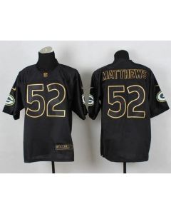 Packers #52 Clay Matthews Black Gold No. Fashion Men's Stitched NFL Elite Jersey