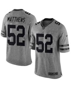 Packers #52 Clay Matthews Gray Men's Stitched NFL Limited Gridiron Gray Jersey