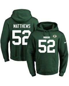 Packers #52 Clay Matthews Green Name & Number Pullover NFL Hoodie
