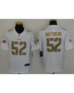 Packers #52 Clay Matthews White Men's Stitched NFL Limited Salute To Service Jersey
