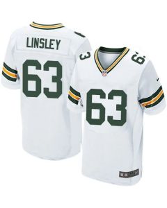 Packers #63 Corey Linsley White Men's Stitched NFL Elite Jersey