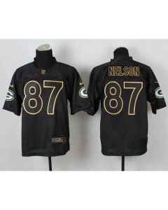 Packers #87 Jordy Nelson Black Gold No. Fashion Men's Stitched NFL Elite Jersey