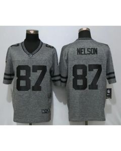 Packers #87 Jordy Nelson Gray Men's Stitched NFL Limited Gridiron Gray Jersey