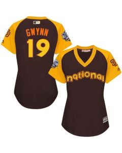 Padres #19 Tony Gwynn Brown 2016 All-Star National League Women's Stitched MLB Jersey