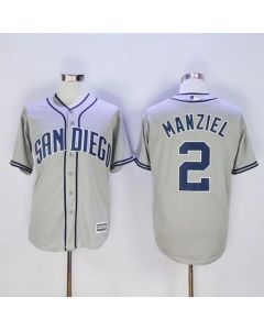 Padres #2 Johnny Manziel Grey New Cool Base Stitched MLB Jersey