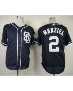 Padres #2 Johnny Manziel Navy Blue Cool Base Stitched MLB Jersey