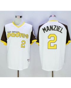 Padres #2 Johnny Manziel White 1978 Turn Back The Clock Stitched MLB Jersey