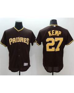 Padres #27 Matt Kemp Brown Flexbase Authentic Collection Stitched MLB Jersey