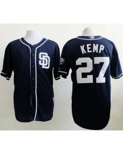 Padres #27 Matt Kemp Dark Blue Alternate 1 Cool Base Stitched MLB Jersey