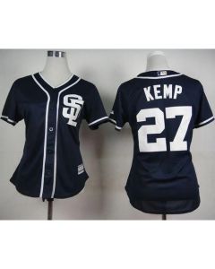 Padres #27 Matt Kemp Navy Blue Alternate 1 Women's Stitched MLB Jersey