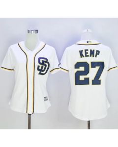 Padres #27 Matt Kemp New White Women's Home Stitched MLB Jersey