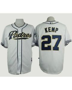 Padres #27 Matt Kemp White Cool Base Stitched MLB Jersey