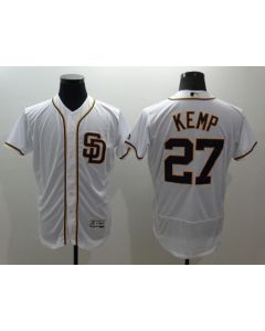Padres #27 Matt Kemp White Flexbase Authentic Collection Stitched MLB Jersey