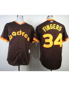 Padres #34 Rollie Fingers Coffee 1984 Turn Back The Clock Stitched MLB Jersey