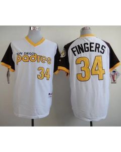 Padres #34 Rollie Fingers White 1978 Turn Back The Clock Stitched MLB Jersey