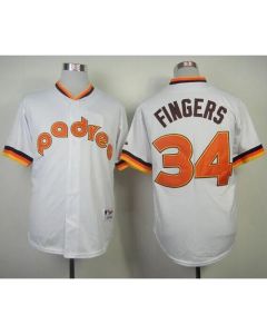 Padres #34 Rollie Fingers White 1984 Turn Back The Clock Stitched MLB Jersey