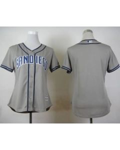 Padres Blank Grey Road Women's Stitched MLB Jersey
