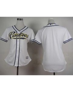 Padres Blank White Women's Home Stitched MLB Jersey