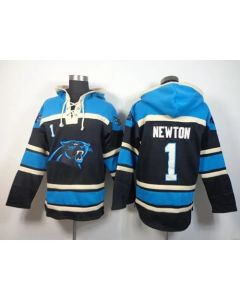 Panthers #1 Cam Newton Black Sawyer Hoodie Sweatshirt NFL Hoodie
