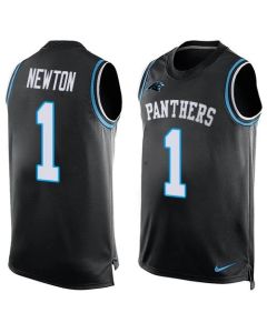 Panthers #1 Cam Newton Black Team Color Men's Stitched NFL Limited Tank Top Jersey