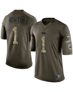 Panthers #1 Cam Newton Green Men's Stitched NFL Limited Salute to Service Jersey