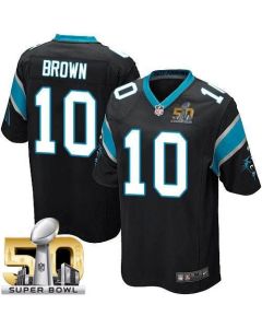Panthers #10 Corey Brown Black Team Color Super Bowl 50 Youth Stitched NFL Elite Jersey