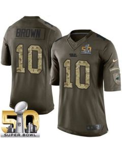 Panthers #10 Corey Brown Green Super Bowl 50 Youth Stitched NFL Limited Salute to Service Jersey