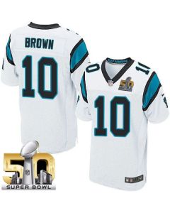Panthers #10 Corey Brown White Super Bowl 50 Men's Stitched NFL Elite Jersey