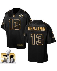 Panthers #13 Kelvin Benjamin Black Super Bowl 50 Men's Stitched NFL Elite Pro Line Gold Collection Jersey