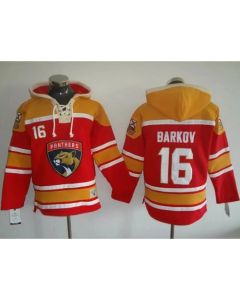Panthers #16 Aleksander Barkov Red/Gold Sawyer Hooded Sweatshirt Stitched NHL Jersey