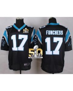 Panthers #17 Devin Funchess Black Team Color Super Bowl 50 Men's Stitched NFL Elite Jersey