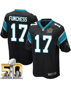 Panthers #17 Devin Funchess Black Team Color Super Bowl 50 Youth Stitched NFL Elite Jersey