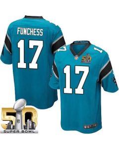 Panthers #17 Devin Funchess Blue Alternate Super Bowl 50 Youth Stitched NFL Elite Jersey