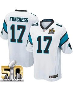 Panthers #17 Devin Funchess White Super Bowl 50 Youth Stitched NFL Elite Jersey