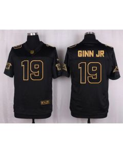 Panthers #19 Ted Ginn Jr Black Men's Stitched NFL Elite Pro Line Gold Collection Jersey