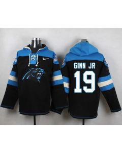 Panthers #19 Ted Ginn Jr Black Player Pullover NFL Hoodie