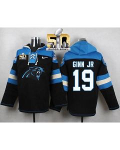 Panthers #19 Ted Ginn Jr Black Super Bowl 50 Player Pullover NFL Hoodie